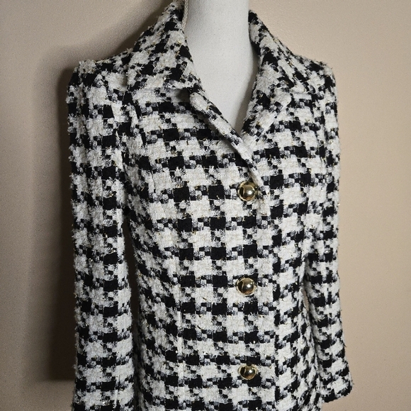 STS Sail to Sable Houndstooth Tweed Trench Coat - Picture 2 of 9